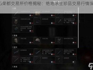 PUBG荣都交易所价格揭秘：绝地求生珍品交易行情深度解析