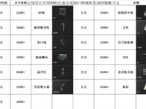 处理暗区突围杂物的最佳策略：环保而高效的管理方法