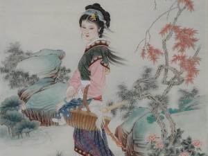 国画美人美体 200 画下工笔画图片，手工绘制，高清印刷，装裱精致，可定制尺寸