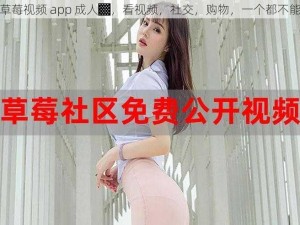 ▓草莓视频 app 成人▓，看视频，社交，购物，一个都不能少