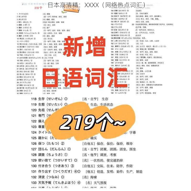 日本高清精：XXXX（网络热点词汇）