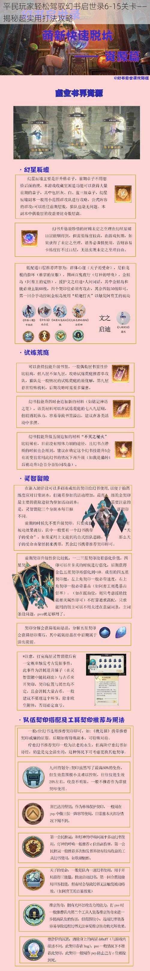 平民玩家轻松驾驭幻书启世录6-15关卡——揭秘超实用打法攻略