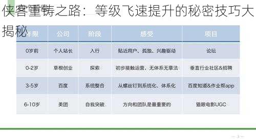 侠客重铸之路：等级飞速提升的秘密技巧大揭秘