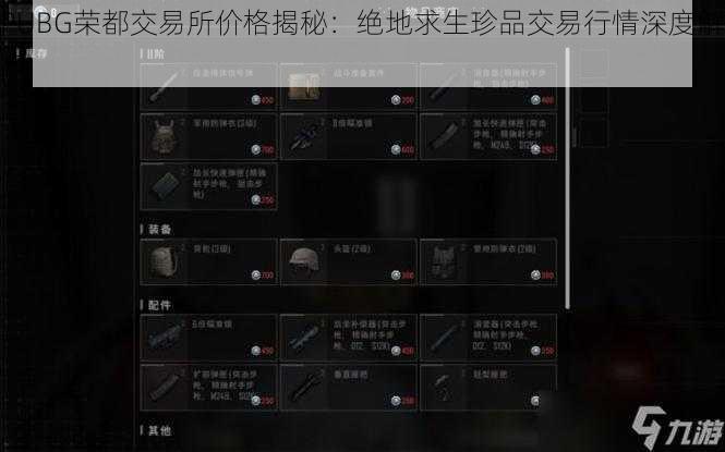 PUBG荣都交易所价格揭秘：绝地求生珍品交易行情深度解析