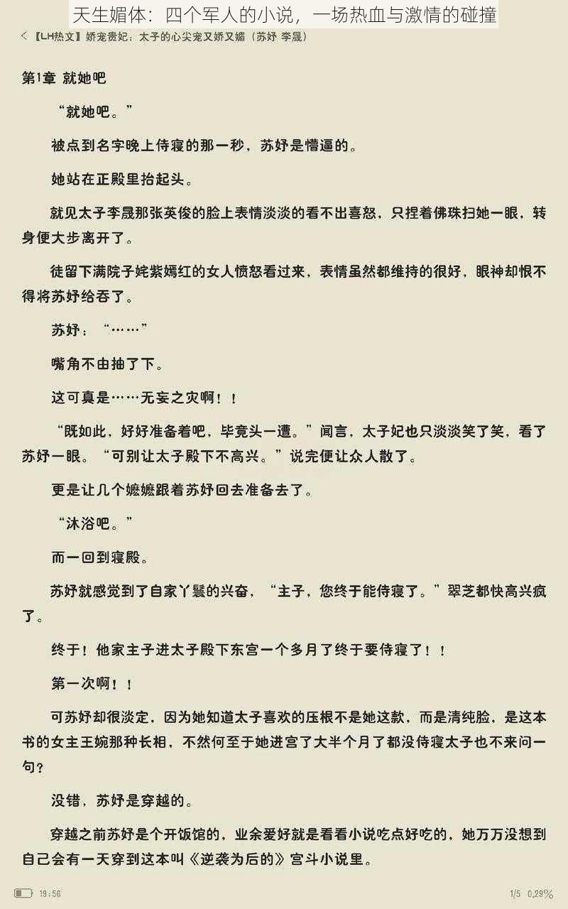 天生媚体：四个军人的小说，一场热血与激情的碰撞