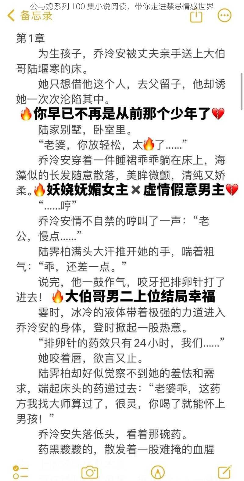 公与媳系列 100 集小说阅读，带你走进禁忌情感世界