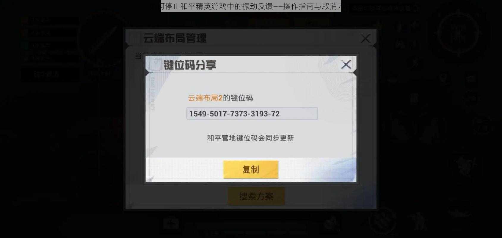 如何停止和平精英游戏中的振动反馈——操作指南与取消方法