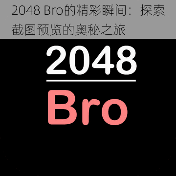 2048 Bro的精彩瞬间：探索截图预览的奥秘之旅