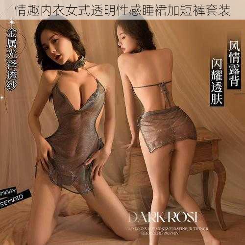 情趣内衣女式透明性感睡裙加短裤套装