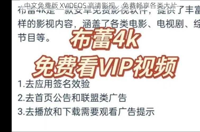 中文免费版 XVIDEOS 高清影视，免费畅享各类大片