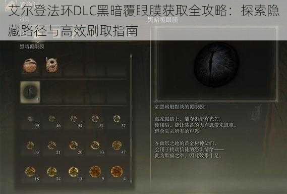 艾尔登法环DLC黑暗覆眼膜获取全攻略：探索隐藏路径与高效刷取指南