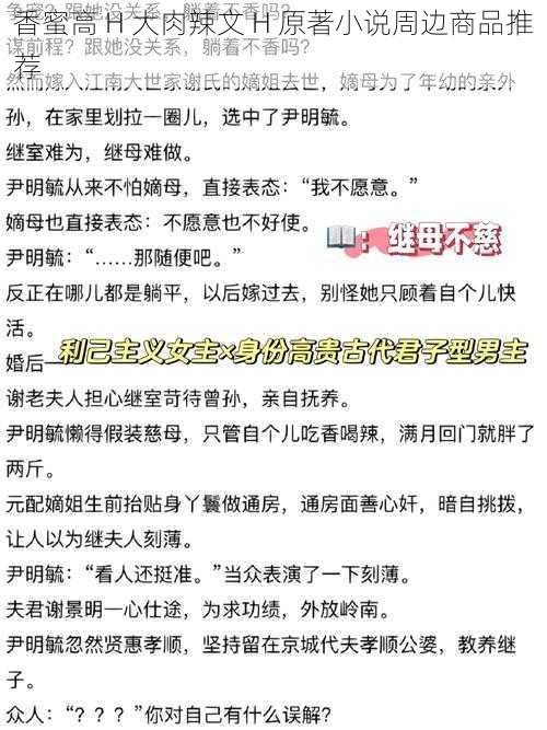 香蜜高 H 大肉辣文 H 原著小说周边商品推荐