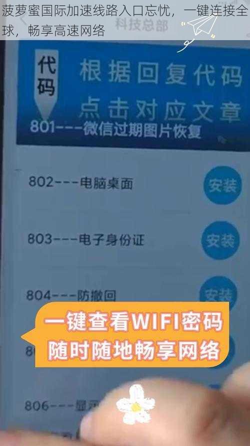 菠萝蜜国际加速线路入口忘忧，一键连接全球，畅享高速网络