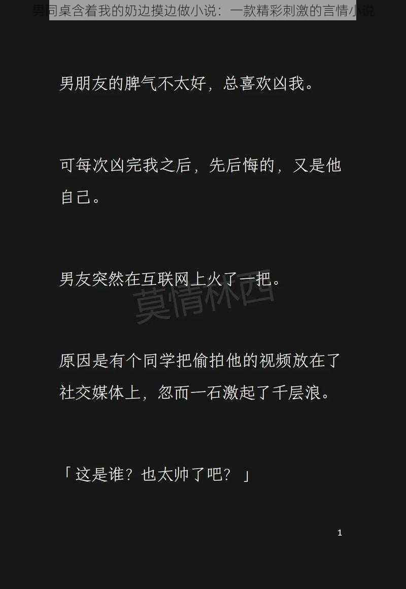 男同桌含着我的奶边摸边做小说：一款精彩刺激的言情小说