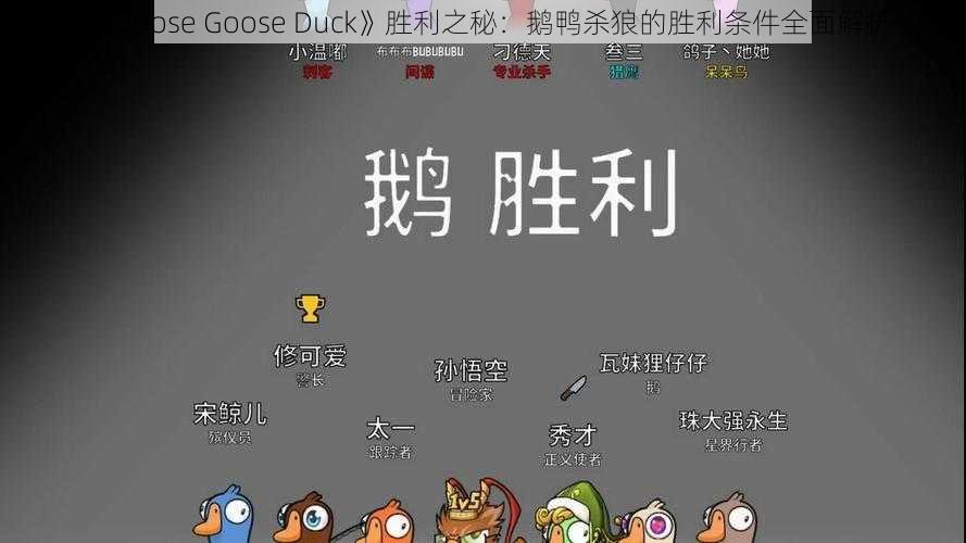 《Goose Goose Duck》胜利之秘：鹅鸭杀狼的胜利条件全面解析