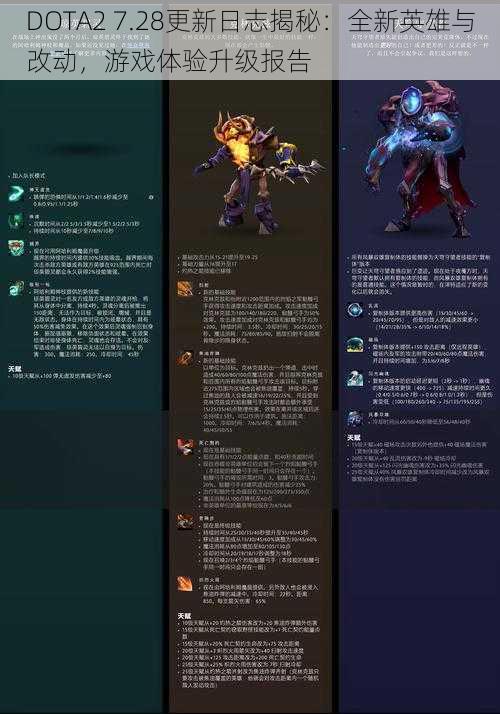 DOTA2 7.28更新日志揭秘：全新英雄与改动，游戏体验升级报告