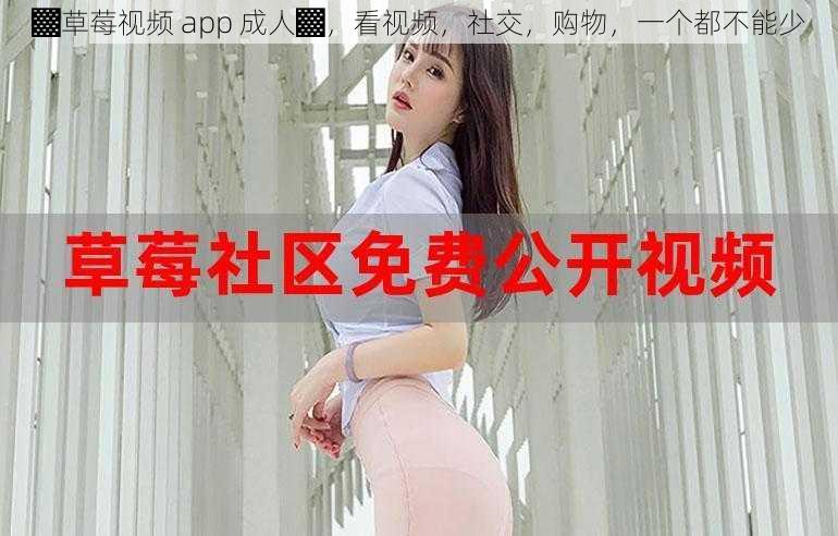 ▓草莓视频 app 成人▓，看视频，社交，购物，一个都不能少